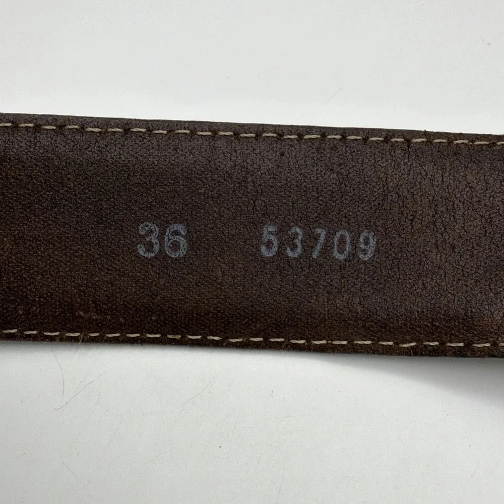 Silver Creek Classics Brown Leather Belt. Dick's Mufflers Buckle Sz. 36 Western